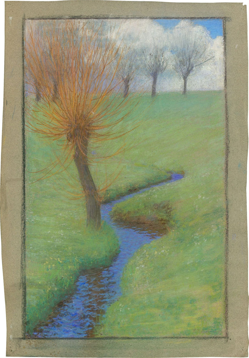 Meadow with willow by a stream  (Wiese mit Weide an einem Bach), 1904 Max Pietschmann (German,1865 – 1952)